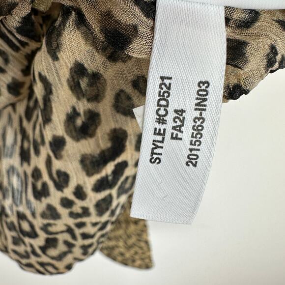 J.Crew Sheer Leopard Print Shirt Crinkle Chiffon Cupro Blouse Brown US 4 NWT - Picture 10 of 11